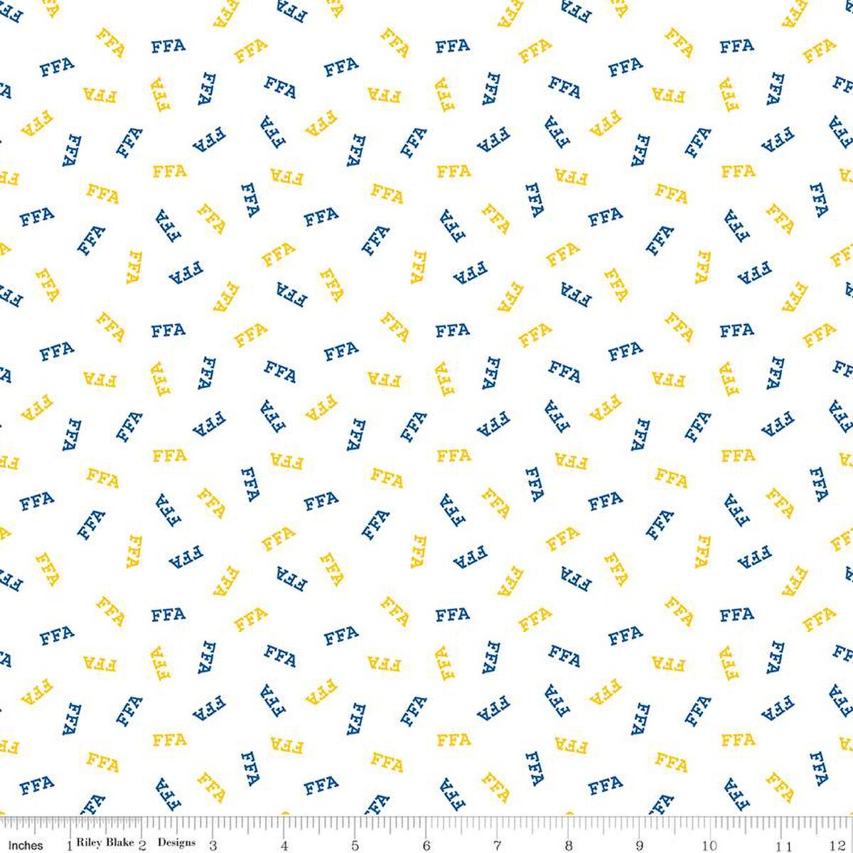 FFA Forever Blue 2 Logo Toss White - Riley Blake Designs