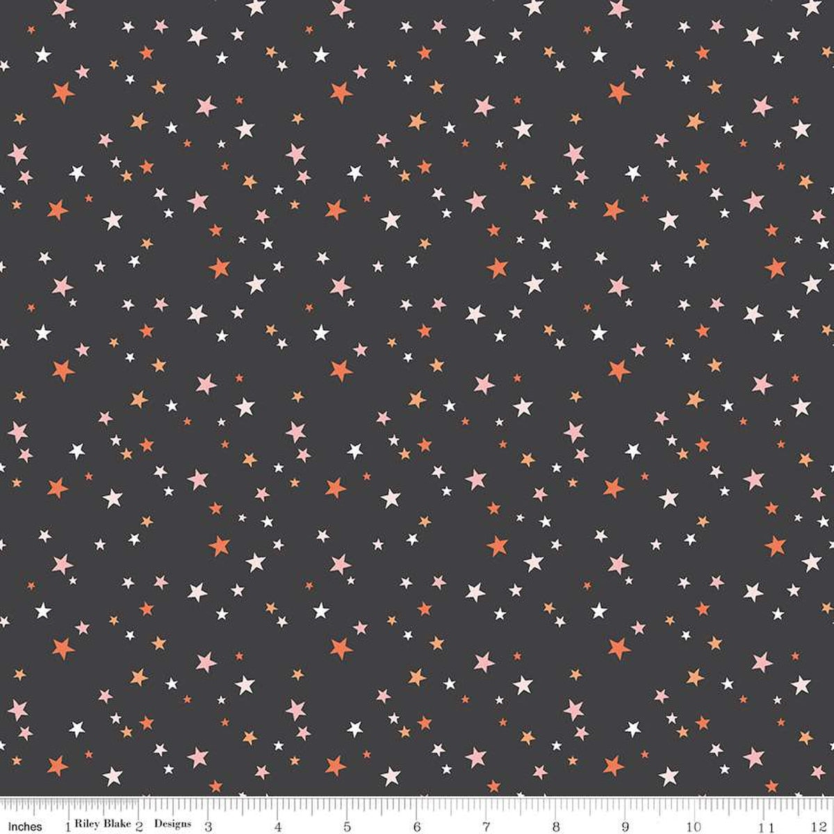 Hey Pumpkin Stars Charcoal - Riley Blake Designs