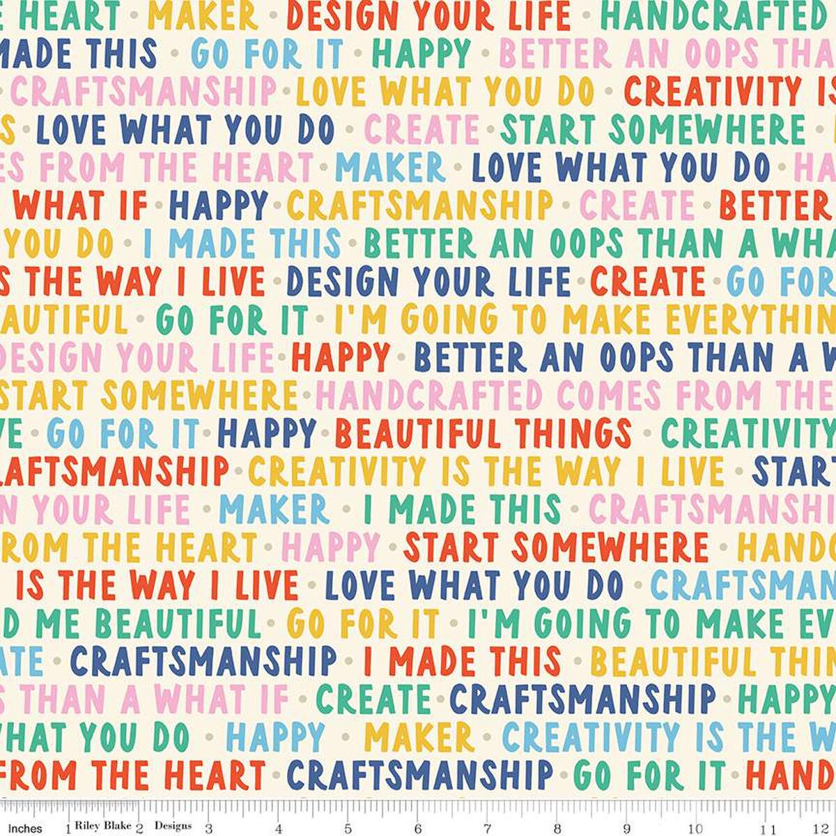 Hand Made Words Multi - Riley Blake Designs