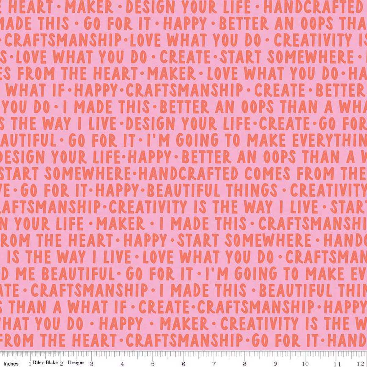 Hand Made Words Pink - Riley Blake Designs