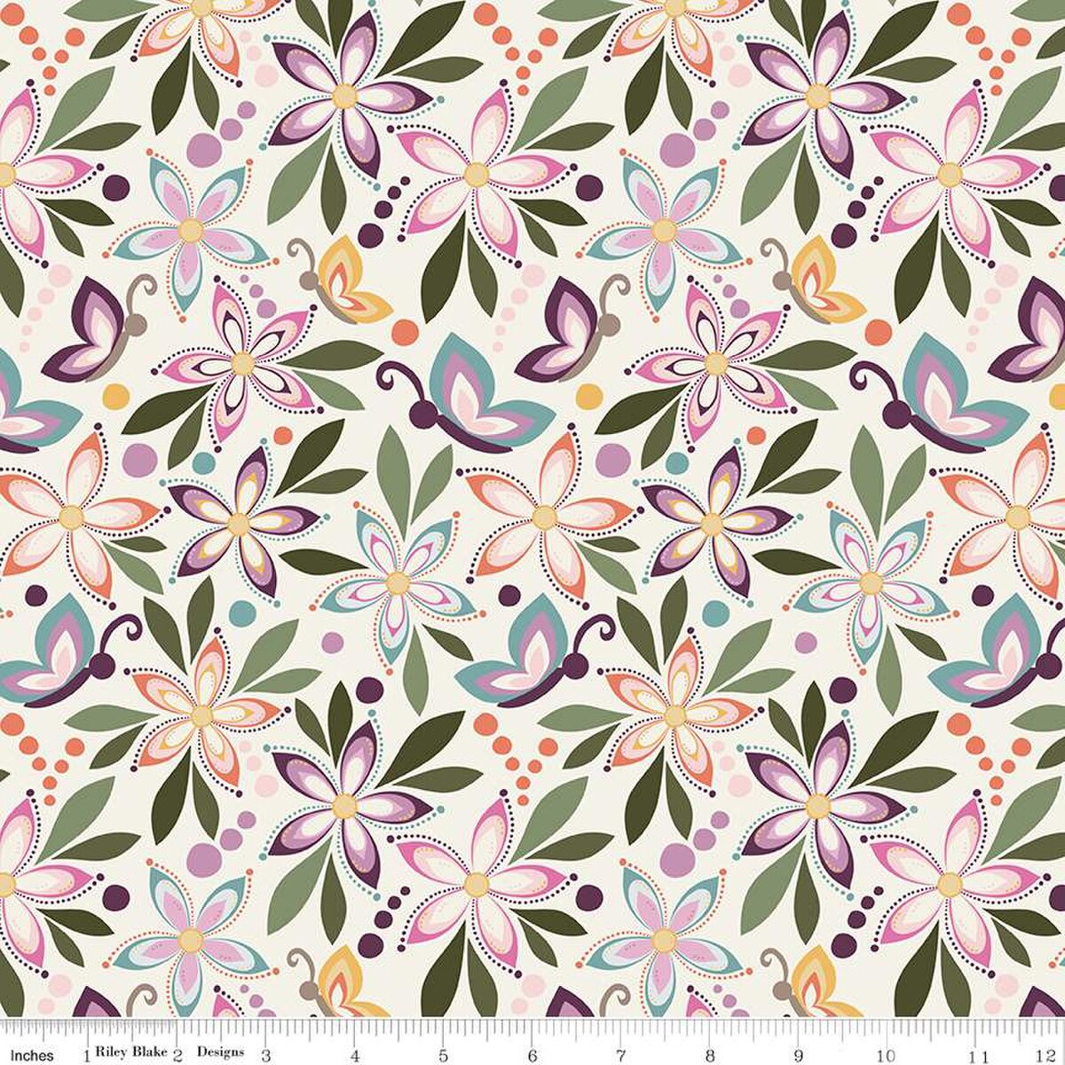 Juju's Petals Main Cream - Riley Blake Designs