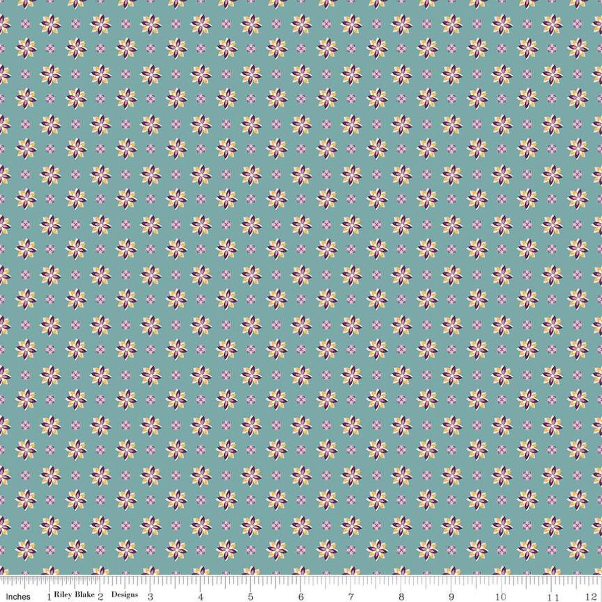 Juju's Petals Calico Teal - Riley Blake Designs