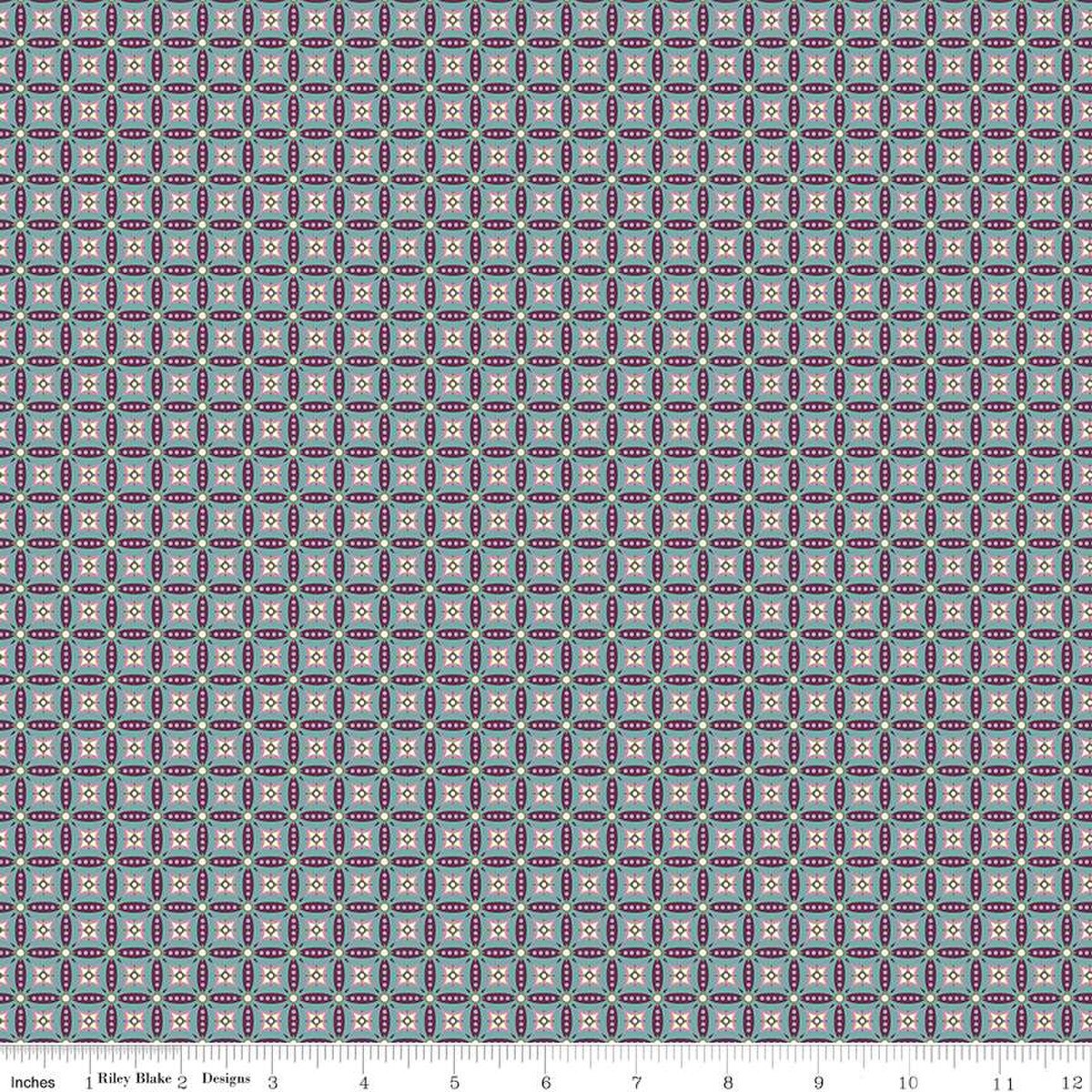 Juju's Petals Mosaic Teal - Riley Blake Designs