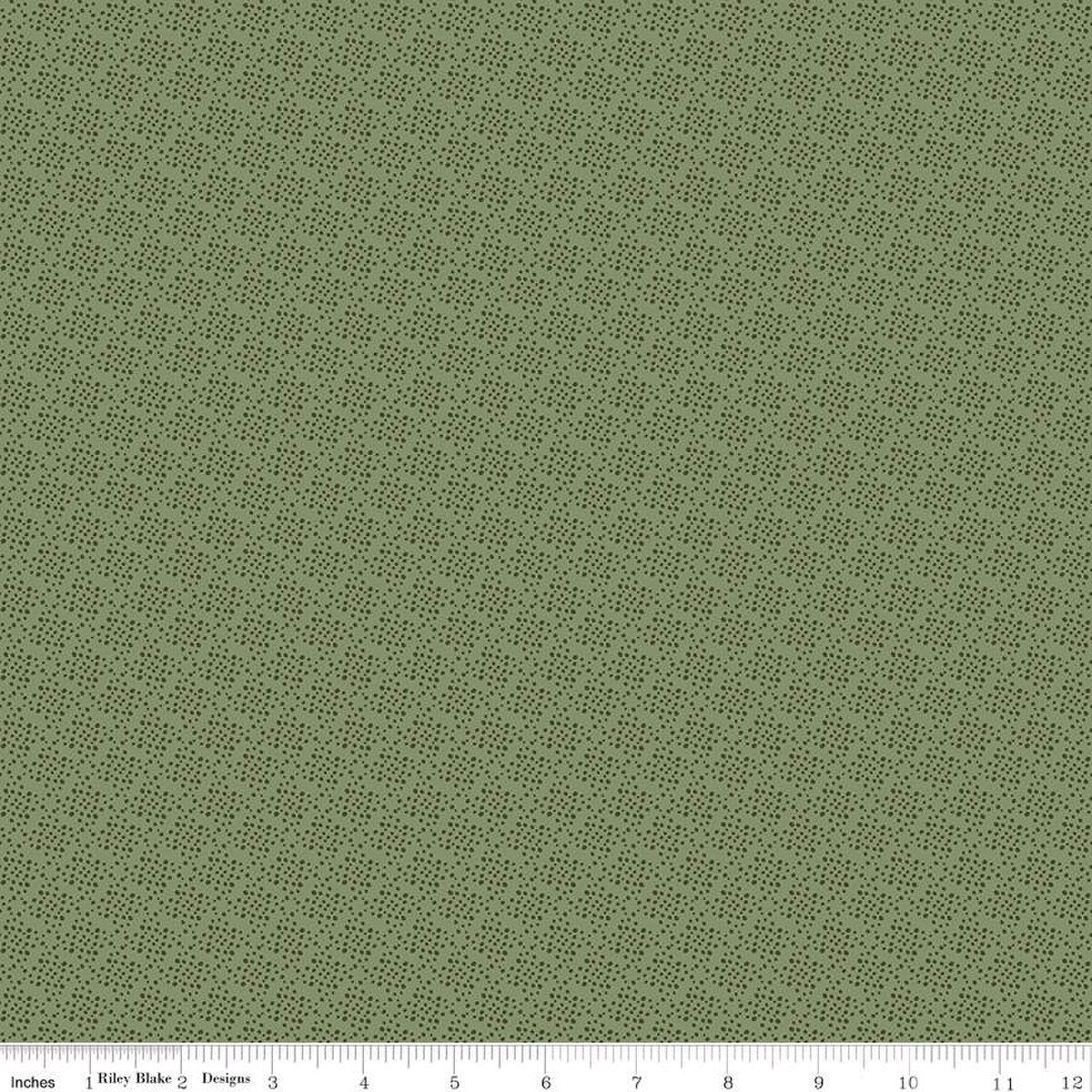 Juju's Petals Dots Green - Riley Blake Designs