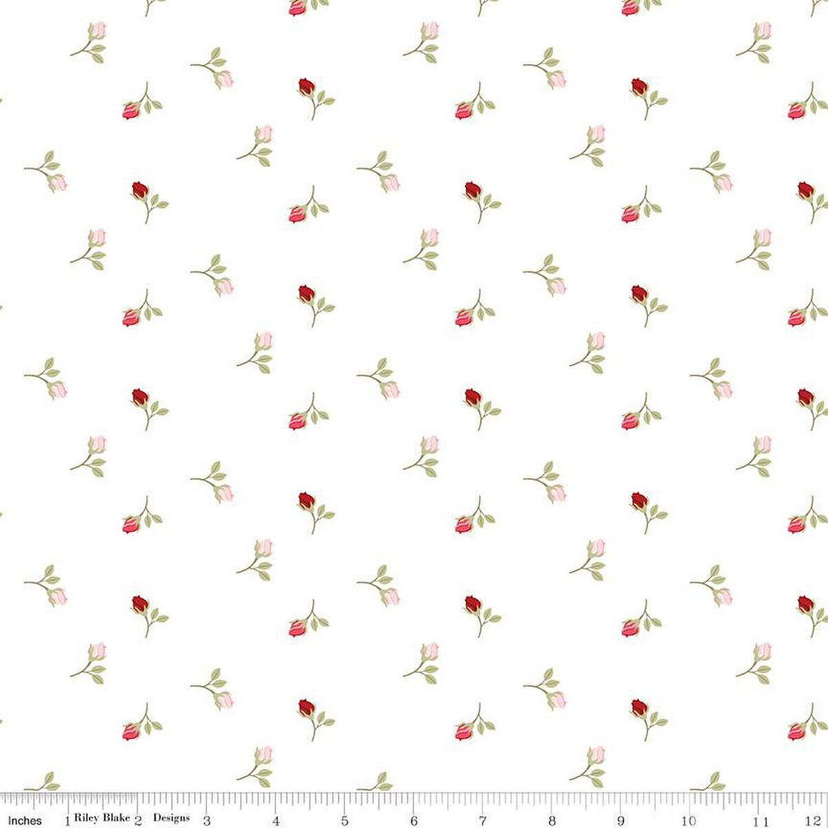 Sew In Love Rosebuds White - Riley Blake Designs