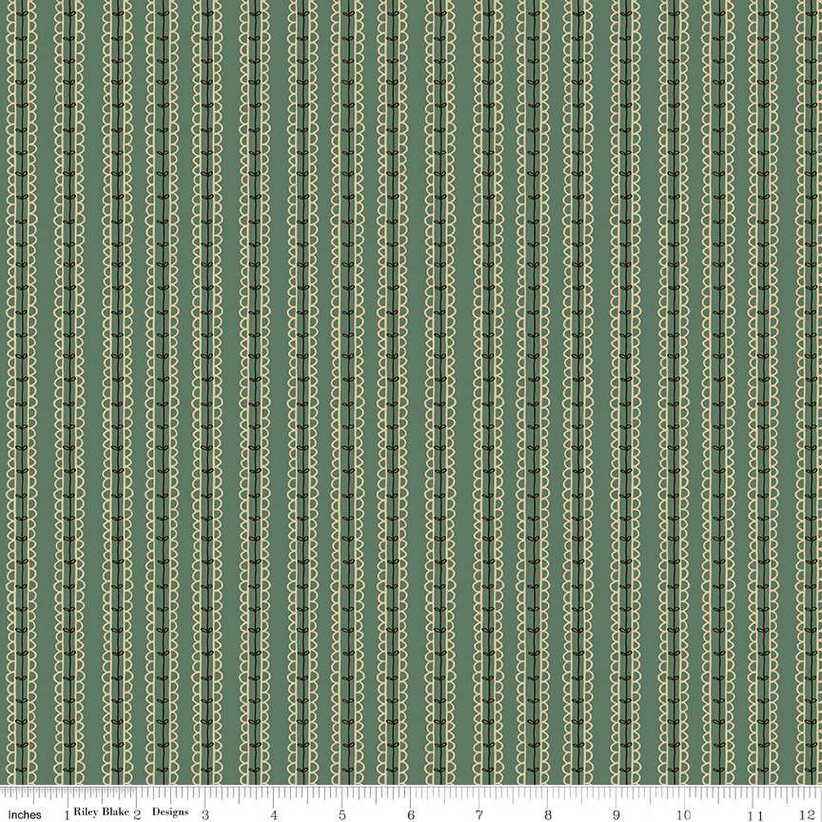 Morning Latte Stripes Green - Riley Blake Designs