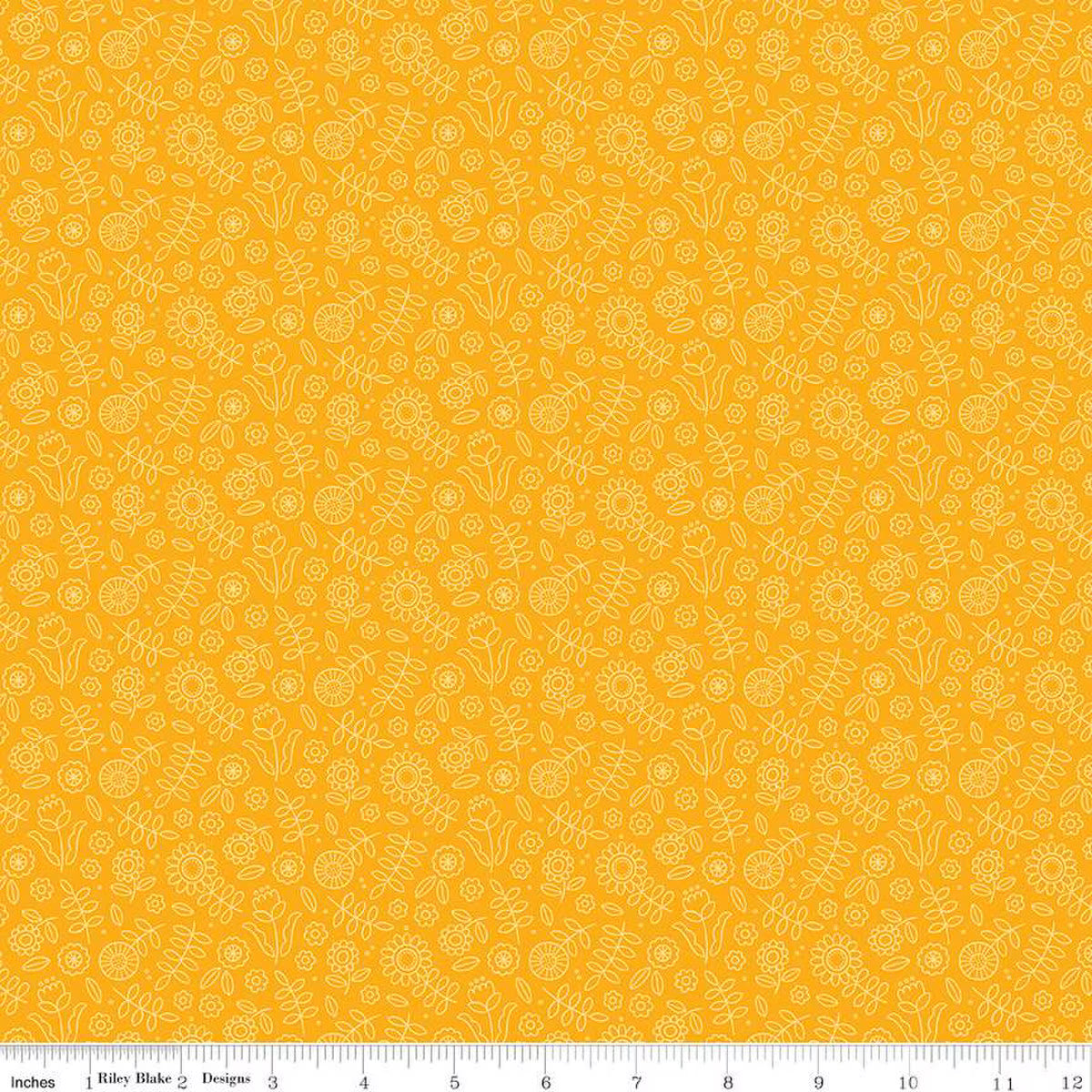 Little Darlin' Tonal Floral Orange - Riley Blake Designs