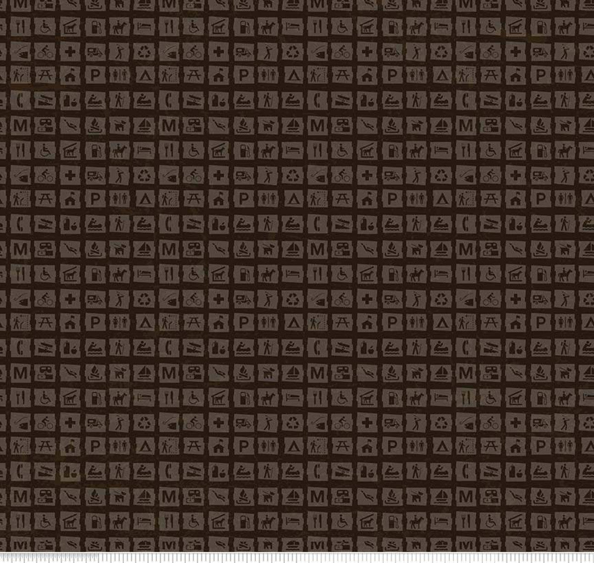 Riley Blake Designs National Parks Signs Dark Brown