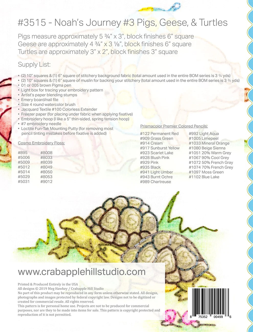 Noahs Journey #3 Pigs, Geese, & Turtles - Crabapple Hill Studios