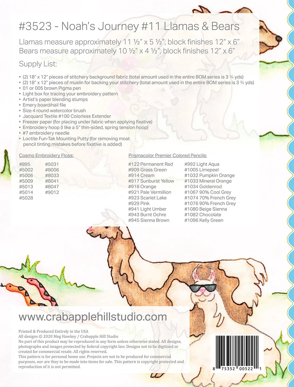 Noahs Journey #11 Llamas & Bears - Crabapple Hill Studios