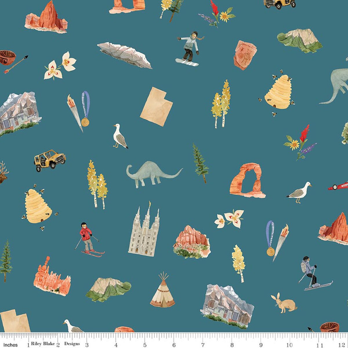 Utah Main Teal - Riley Blake Designs