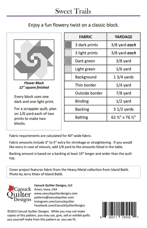 Sweet Trails Quilt Pattern - Canuck Quilter Designs