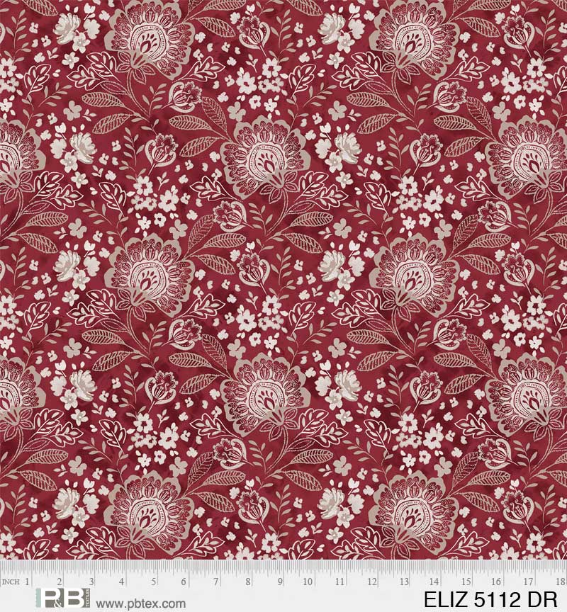 Elizabeth 108" Wide Backing Crimson Red - P&B Textiles