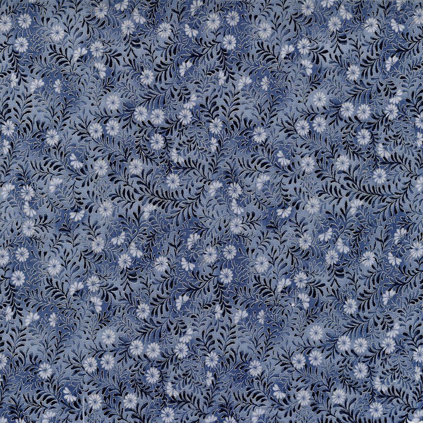 Tiny Metallic Florals: Harbor - Timeless Treasures