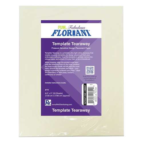 Floriani Template Tearaway (25 PRINTABLE 8 ½” X 11” SHEETS)