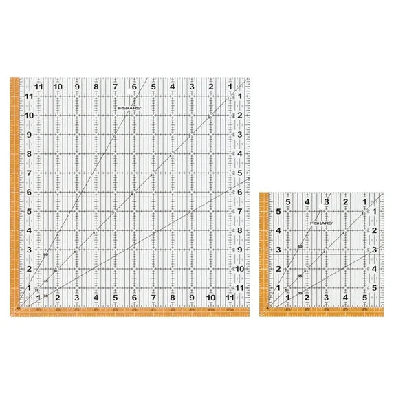 Fiskars Square Ruler Set, 12.5 x 12.5 in., 6.5 x 6.5 in.