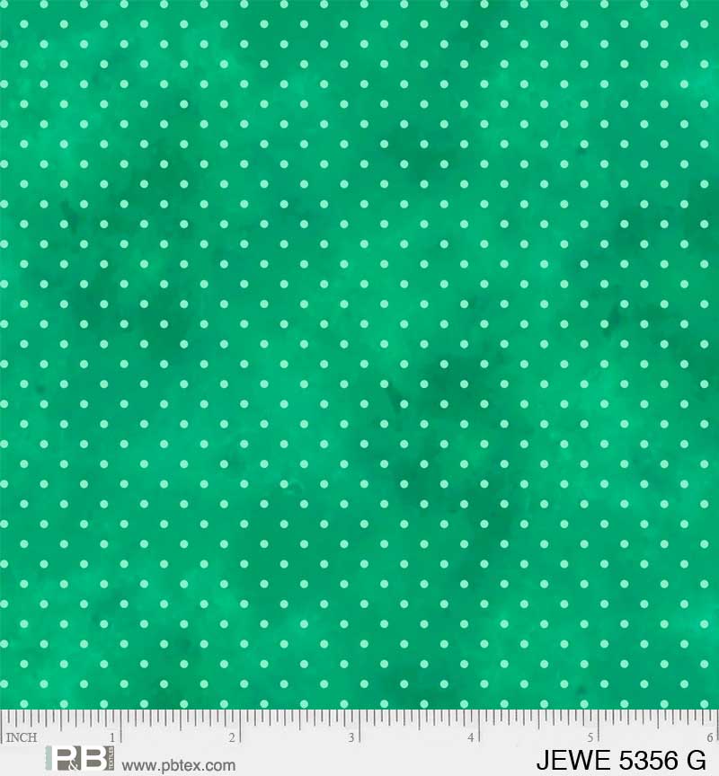 Green with light Green Dots - Jewel Collection P&B Textiles
