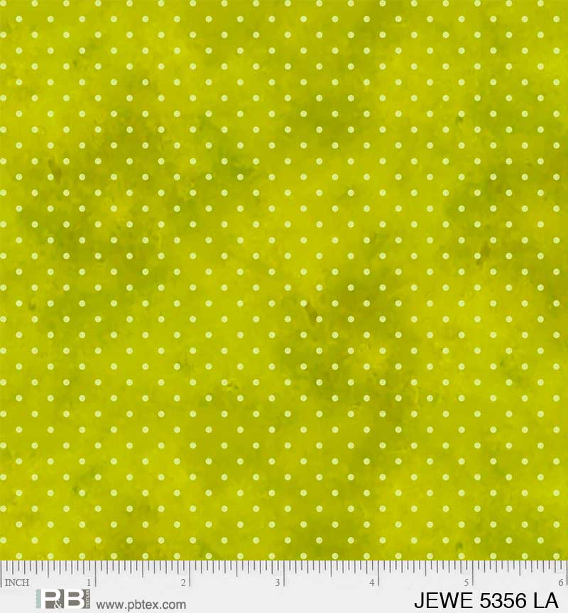 Lime with light Lime Dots - Jewel Collection P&B Textiles