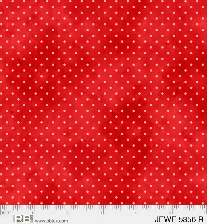 Red with light Red Dots - Jewel Collection P&B Textiles
