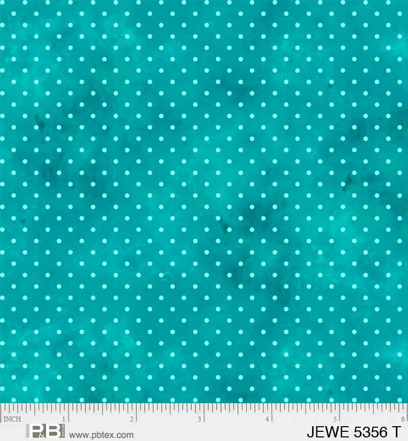 Teal with light Teal Dots - Jewel Collection P&B Textiles