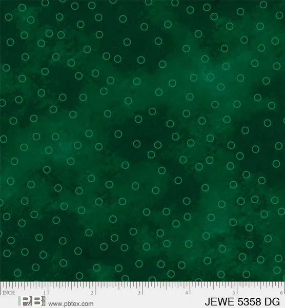 Dark Green Tossed Dots - Jewel Collection P&B Textiles