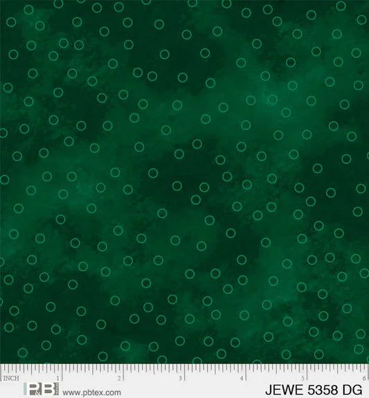 Dark Green Tossed Dots - Jewel Collection P&B Textiles