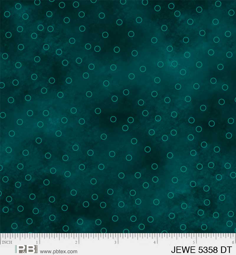 Dark Teal Tossed Dots - Jewel Collection P&B Textiles