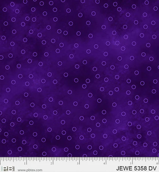 Dark Purple Tossed Dots - Jewel Collection P&B Textiles