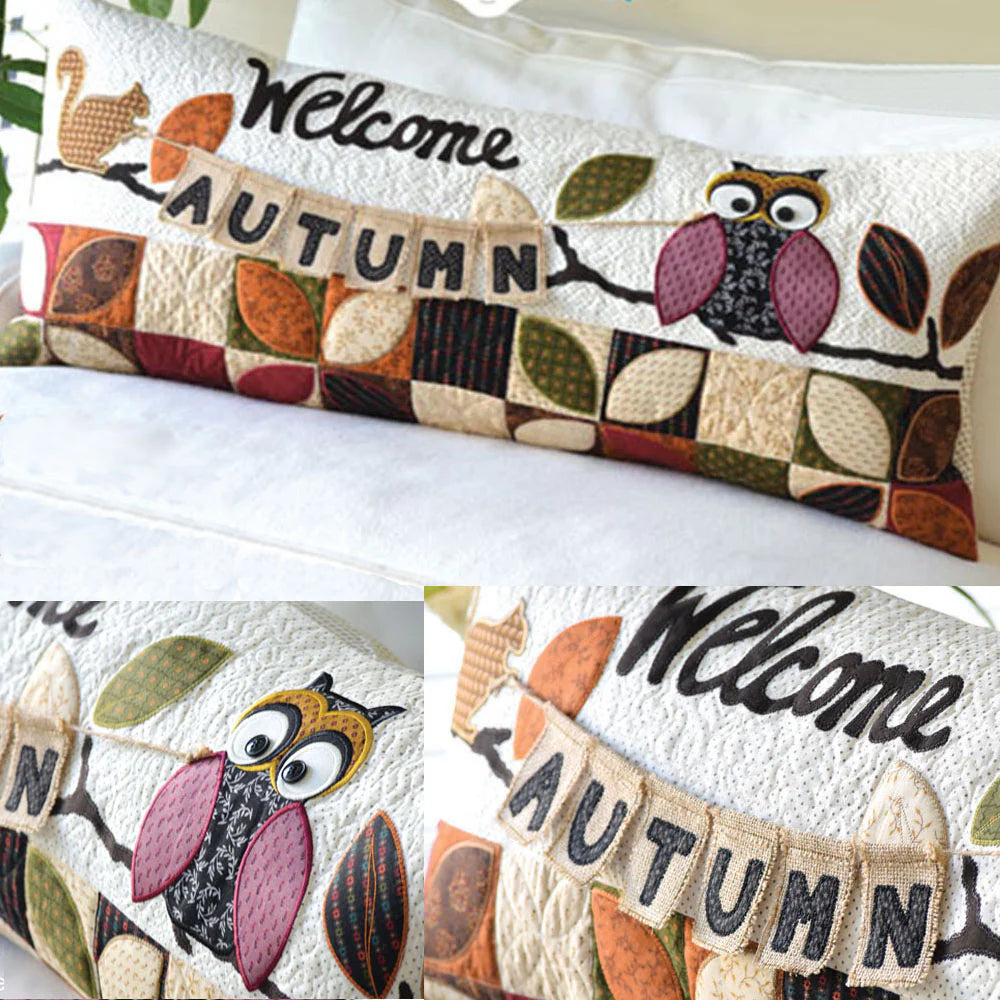 Welcome Autumn Bench Pillow Embroidery CD - KimberBell Designs