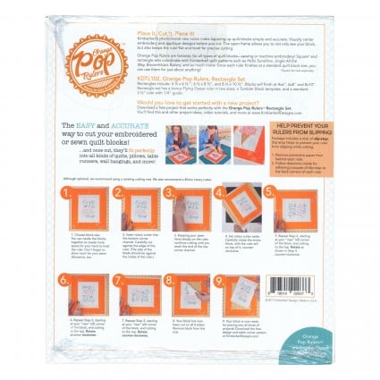 Kimberbell Orange Pop Rulers, Rectangle Set