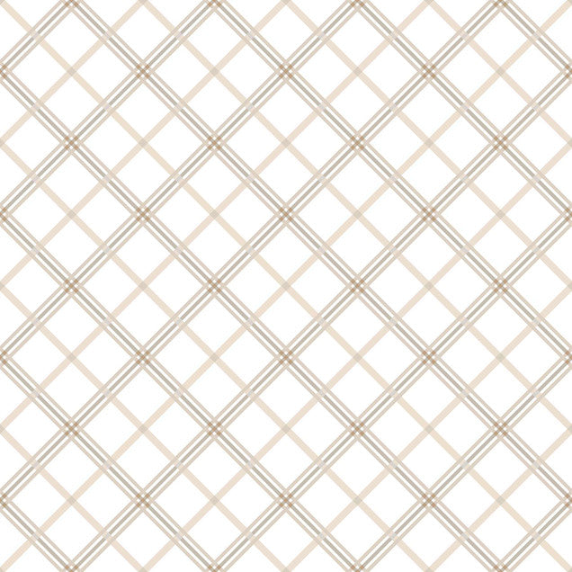 Cream & Taupe Plaid - Kimberbell Basics / Maywood Studio
