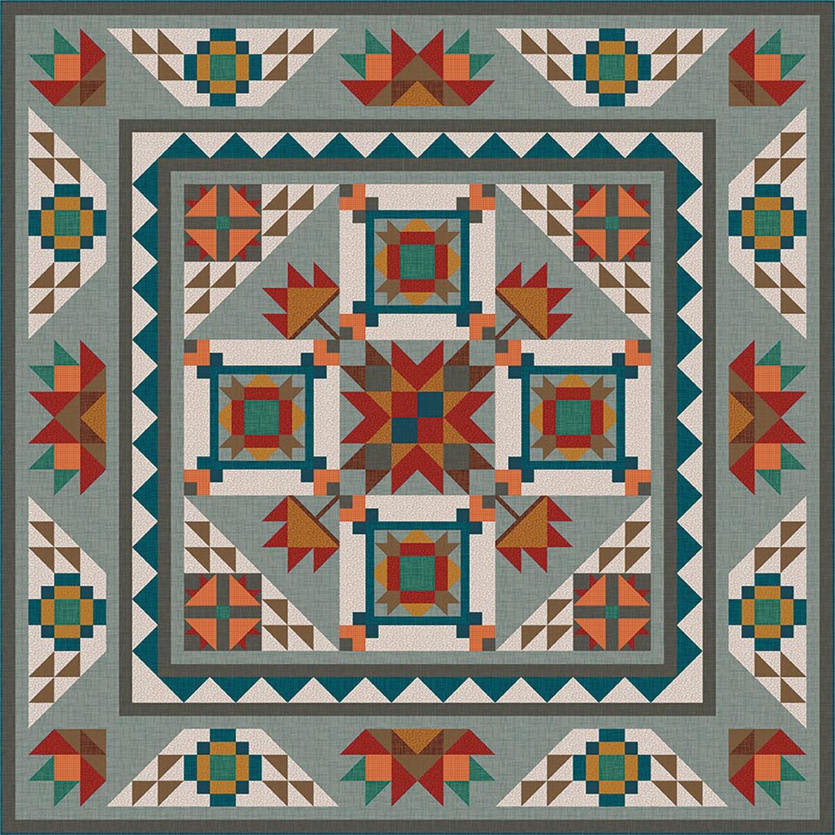 Bluebird Patterns Sunburst Garden Quilt Pattern - Riley Blake Designs