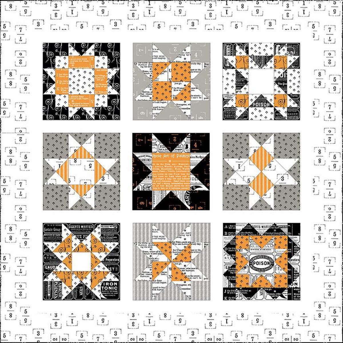 J. Wecker Frisch Star Sampler Quilt Pattern - Rikey Blake Designs