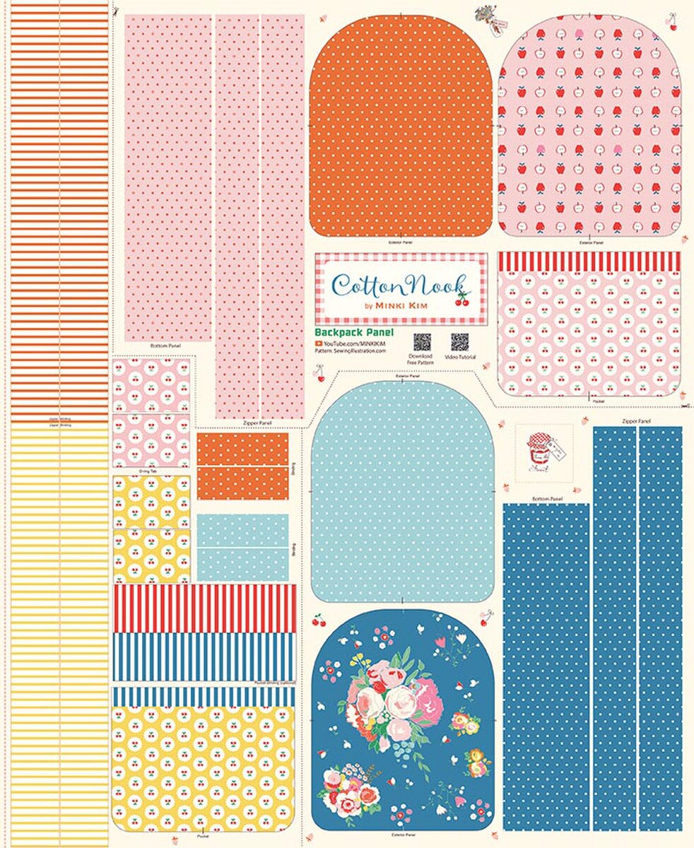 Sunsetridge Cotton Nook Backpack Panel kit - Riley Blake Designs