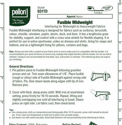 Pellon Fusible Midweight Interfacing