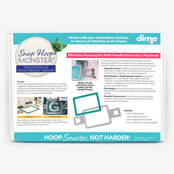 Dime Monster Hoop 8x14" Multi Needle Monster™ & Tubular Machines