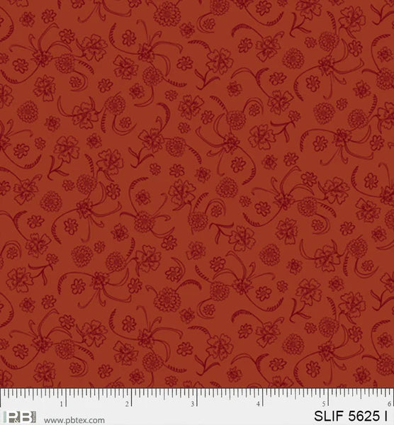 Flower Toss Red - Still Life P&B Textiles