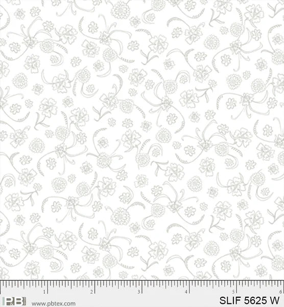 Flower Toss White - Still Life P&B Textiles