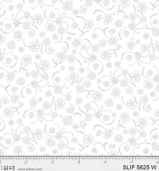 Flower Toss White - Still Life P&B Textiles