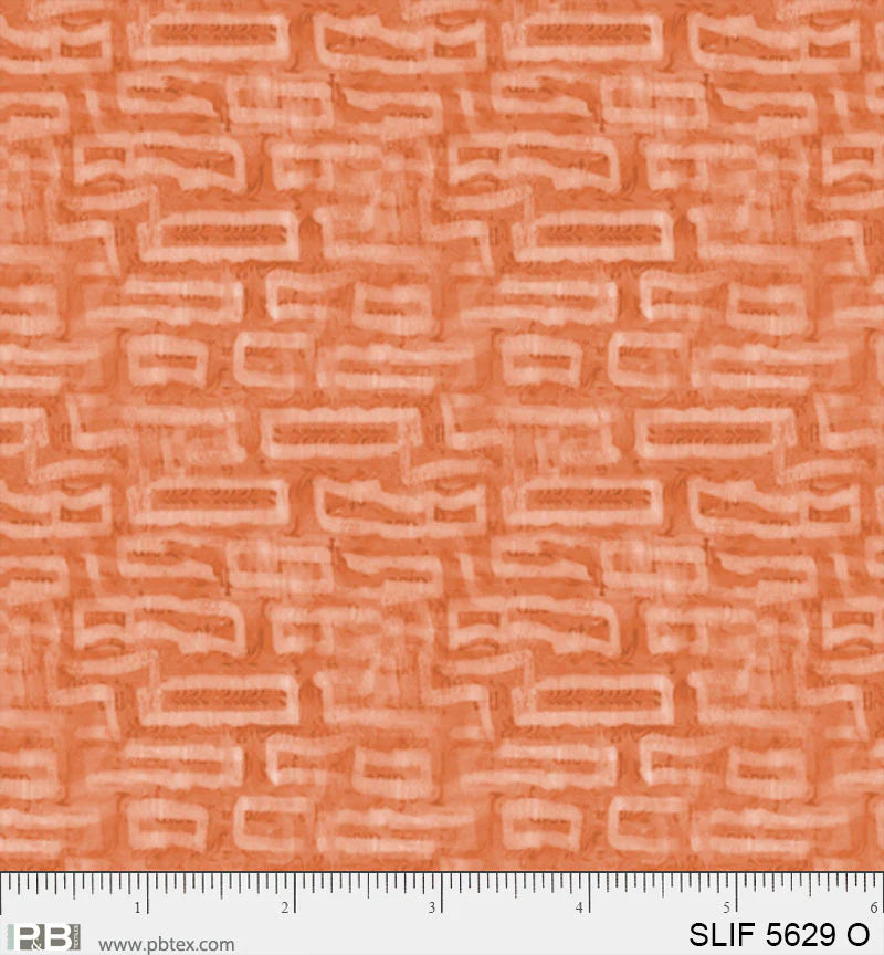 Geo Rectangles Slate Orange - Still Life P&B Textiles