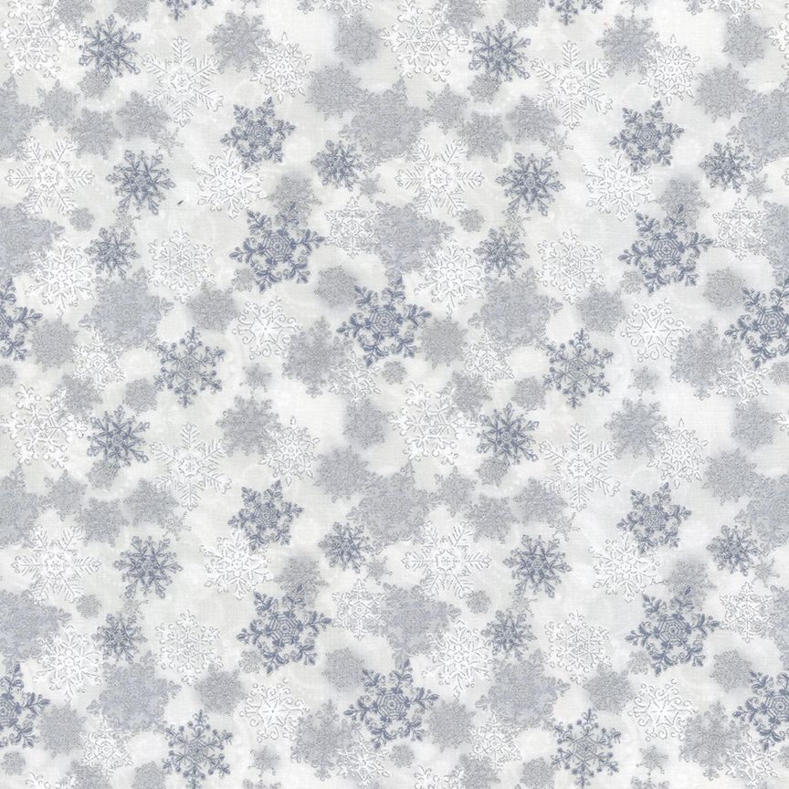 Metallic Snowflakes: White - Timeless Treasures