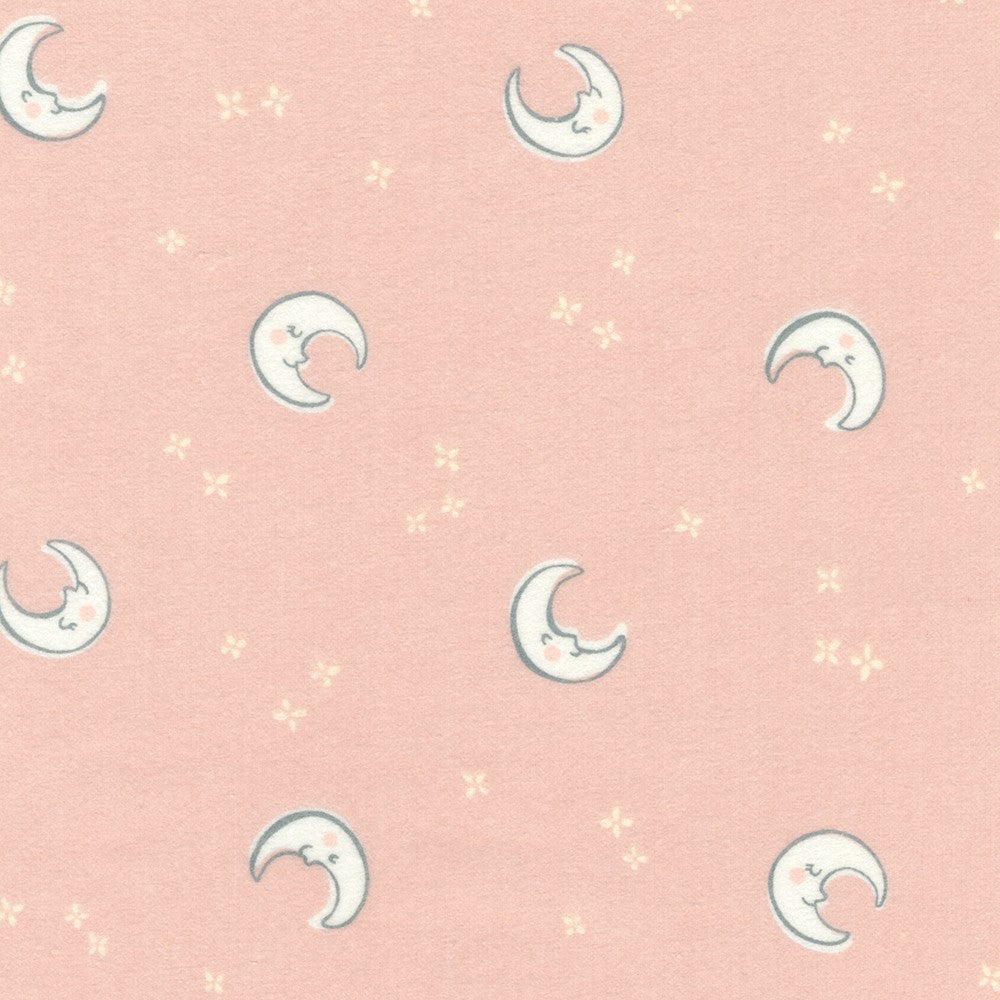 Pink Lemonade-Cozy Cotton Flannel Over The Moon By: Robert Kaufman