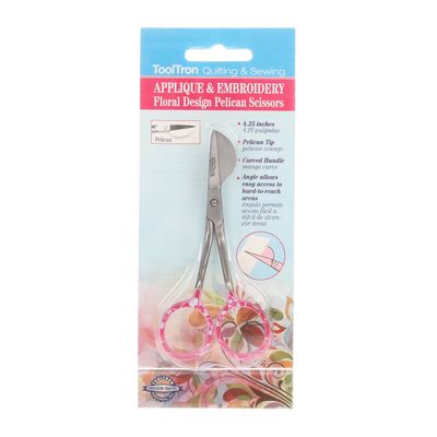 4in Applique Floral Pelican Jaw Embroidery Scissor