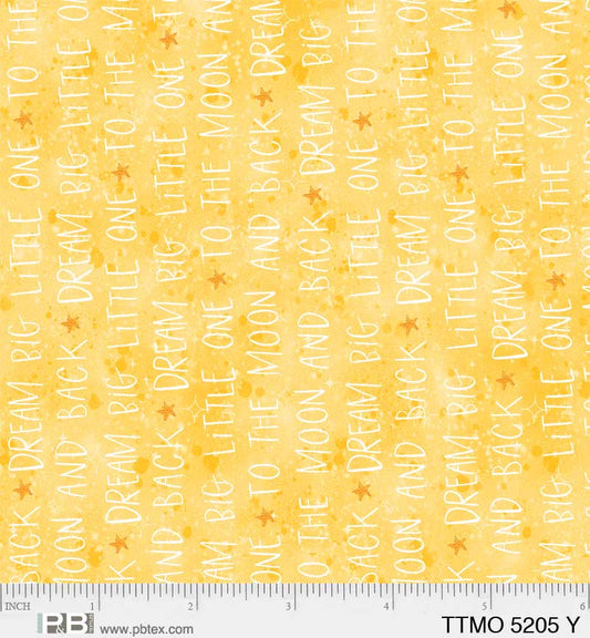 To The Moon Running Words Yellow - By: P&B Textiles