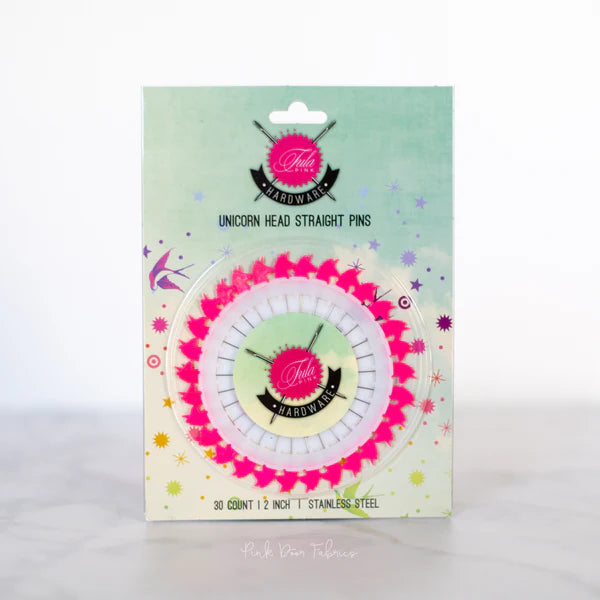 Tula Pink 2 inch Unicorn Head Straight Pins - 30 CT