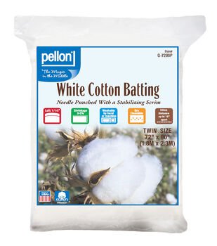 Pellon White cotton batting Twin size 72"x90"