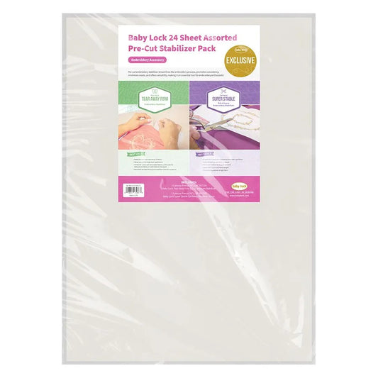 Baby Lock Pre Cut Stabilizer 24 count assorted pack
