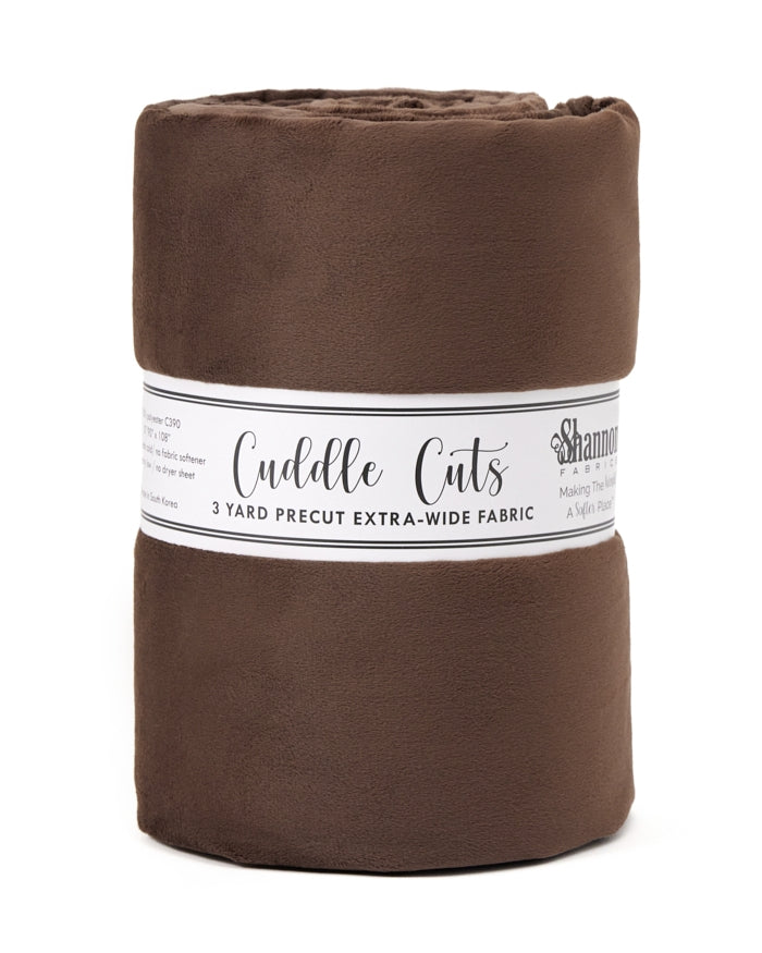 3 Yard Cuddle® 110" Wide Cut Brown - Shannon Fabrics