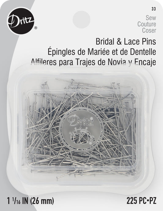 Dritz 1-1/16" Bridal and lace pins, Nickle, 225 PC