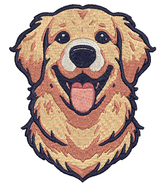 Golden Retriever PES Embroider Design - Made by Embroiderybin.com